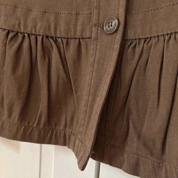 Liverpool Peplum Cargo Utility Jacket Ruffle Peplum Hem Size Small Toffee Brown - Picture 7 of 15